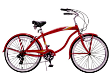 26" 7 speed beach cruiser bicycle